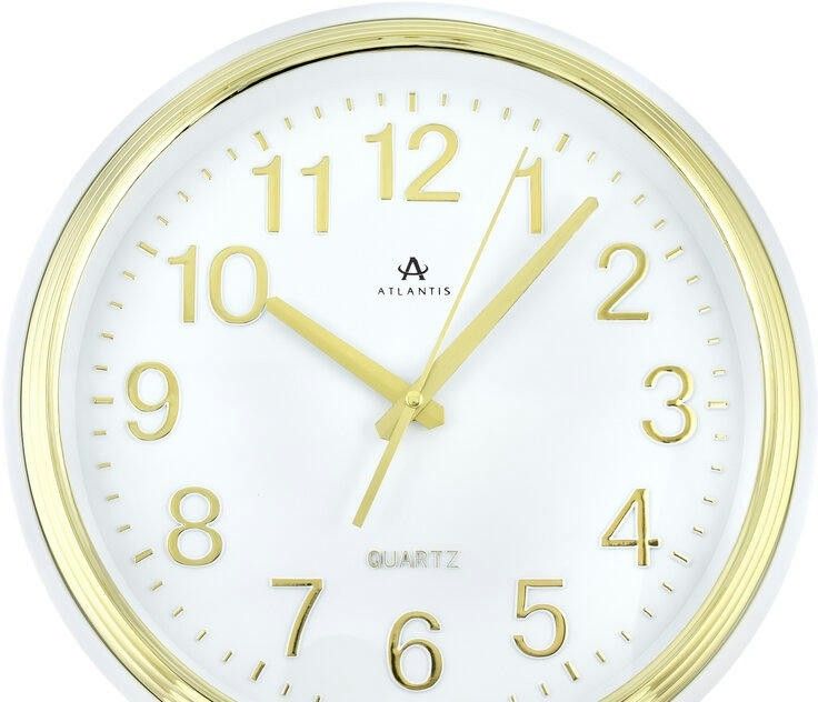 Настенные часы atlantis tld-35149 white/yellow gold