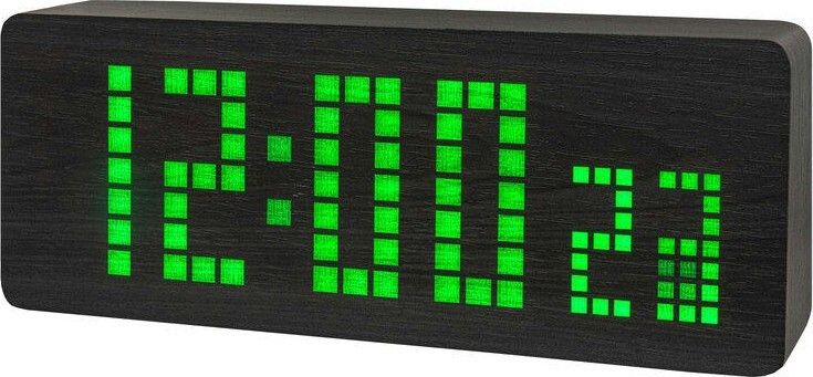 Сетевые часы vst870-6 зелен цифры (черный)+блок