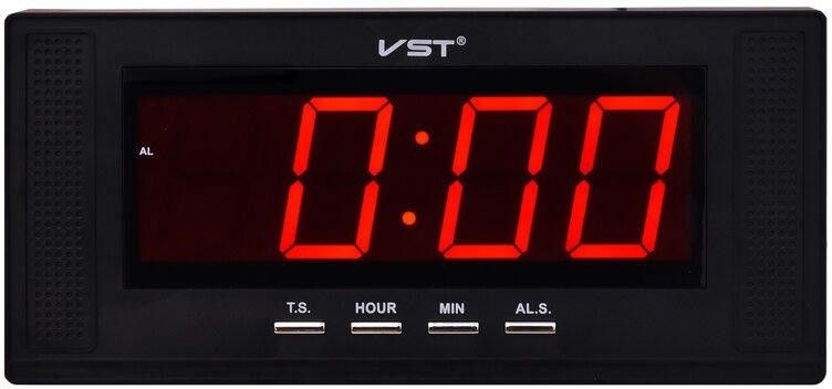 Сетевые часы vst729-1 220В красн.цифры+блок