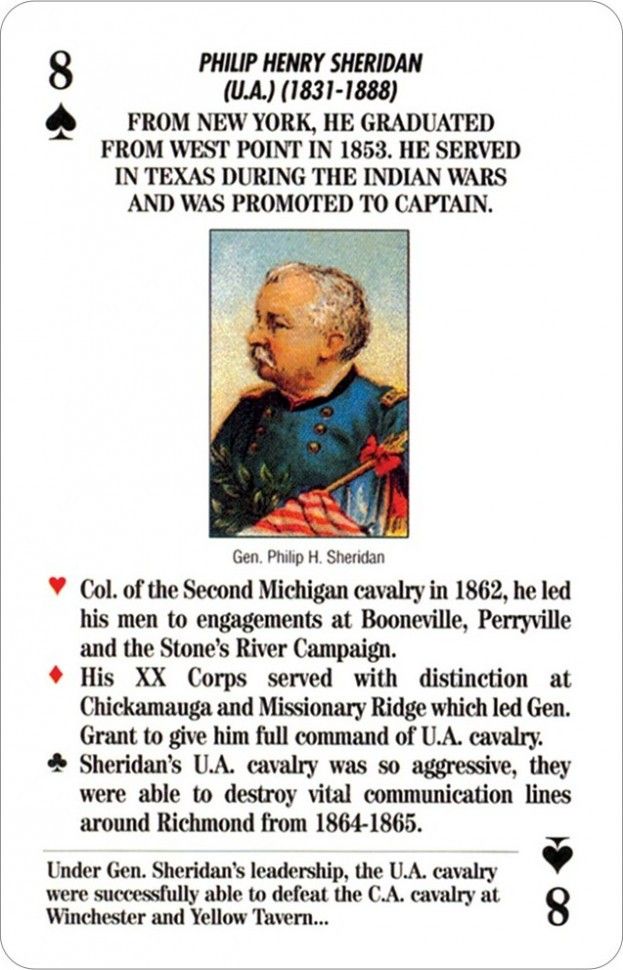 Карты "Famous Generals of the Civil War Card Game"