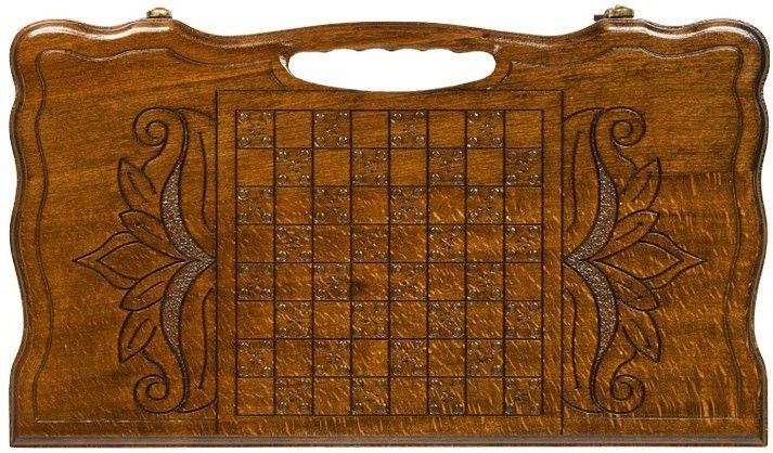 Нарды резные "Корона" с ручкой 50, Haleyan