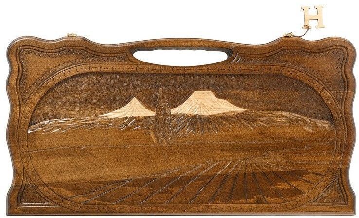 Нарды резные "Арарат" с ручкой 60, Haleyan