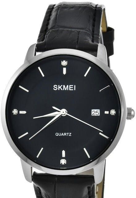 Наручные часы skmei 1801lsibk silver/black leather