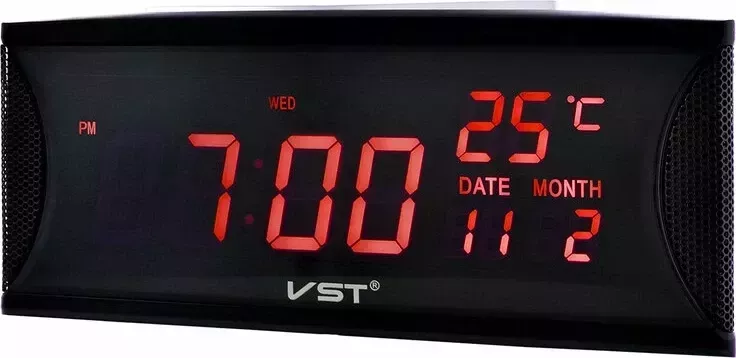 Сетевые часы vst719w-1 220В красные цифры+usb кабель (без адап.)