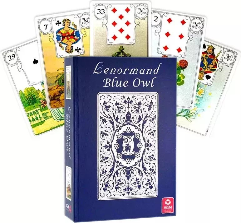 Карты Таро "Mille Lenormand Blue Owl Premium Edition" AGM / Колода Ленорман Синяя Сова Премиум Издание