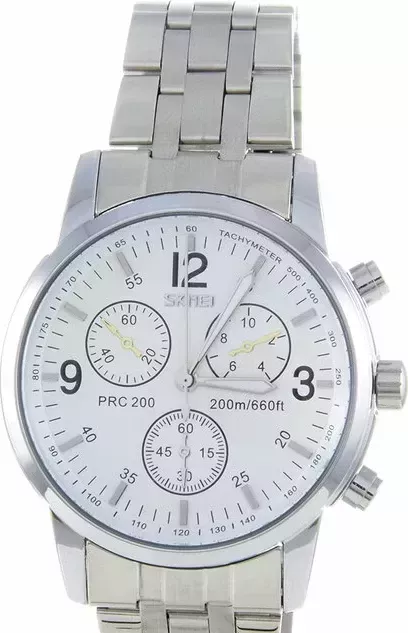 Наручные часы skmei 9070swt white stainless steel